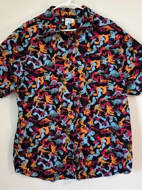 Lifted Research Group Short-Sleeve Button-Up Shirt Multicolor Abstract Print
